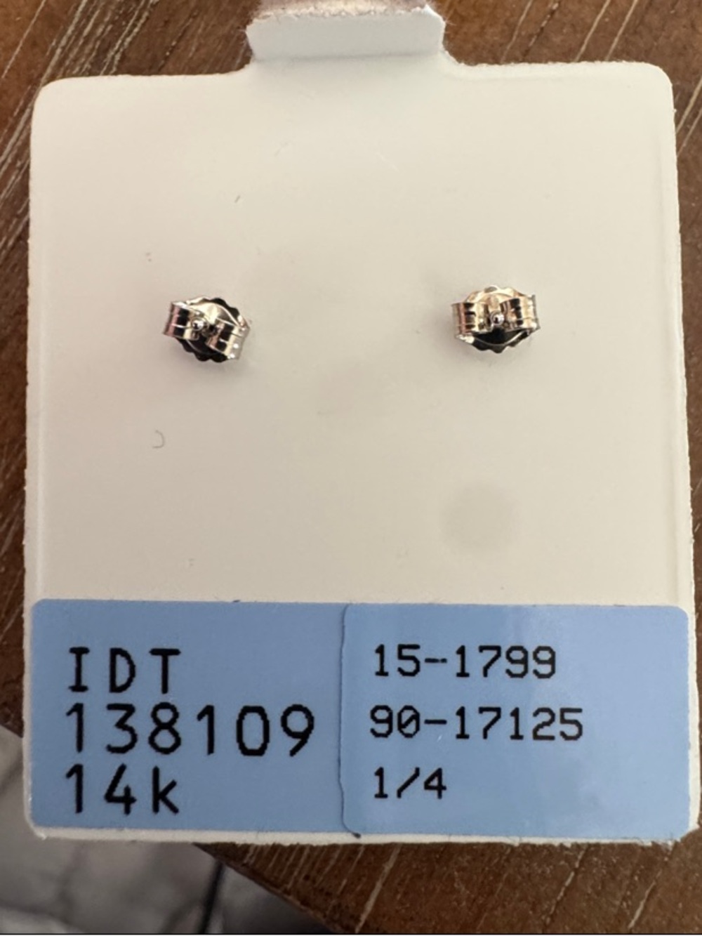 Natural Diamond Stud Earrings in 14K Gold - Picture 2 of 3